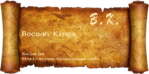 Bocsan Kinga névjegykártya